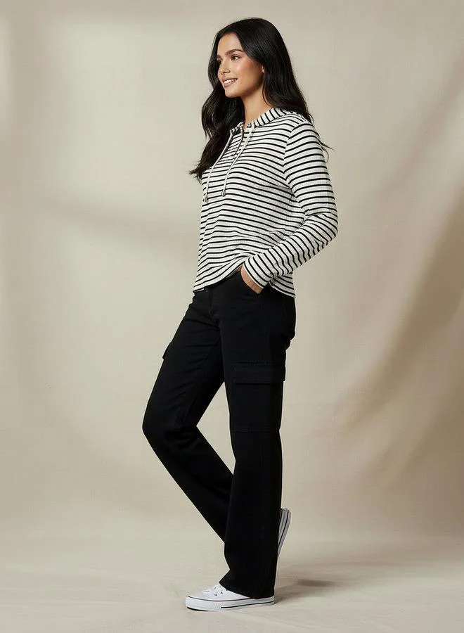 Splash FAV Women Regular Fit Striped Hoodie